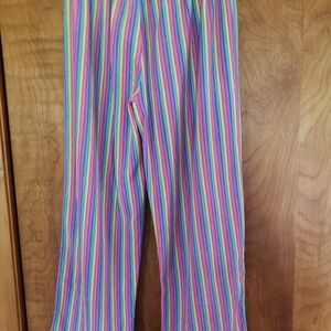 Striped Multicolor Women's Pajama Pants - Rainbow Stripe Sleep Pants